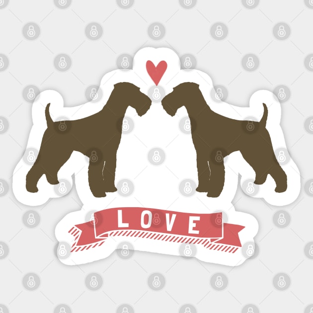 Airedale Terriers in Love Sticker by Coffee Squirrel